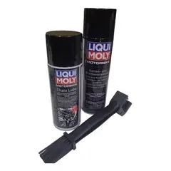 LIQUI MOLY - Kit Lubricante + Cepillo + Limpiador Cadena Motos