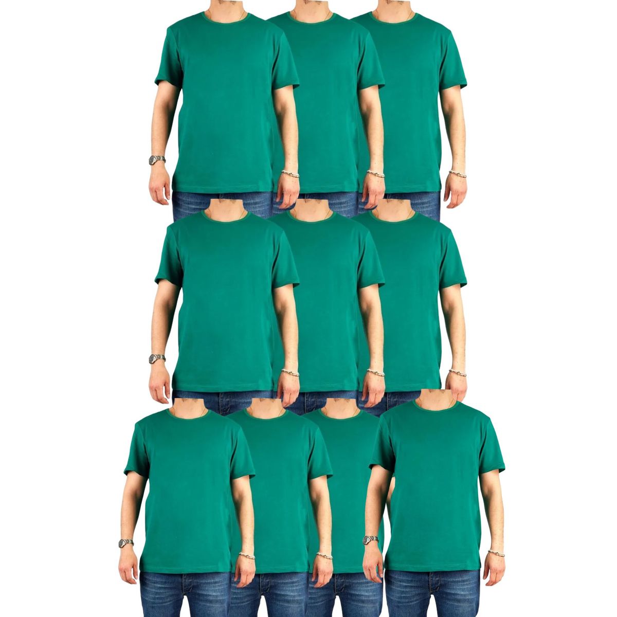 LOOK SHOP - Pack 10 Poleras Algodón Manga Corta Hombre Para Estampar 001