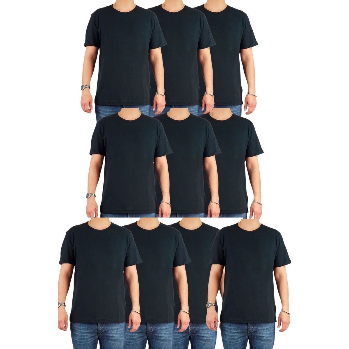 LOOK SHOP - Pack 10 Poleras Algodón Manga Corta Hombre Para Estampar 001