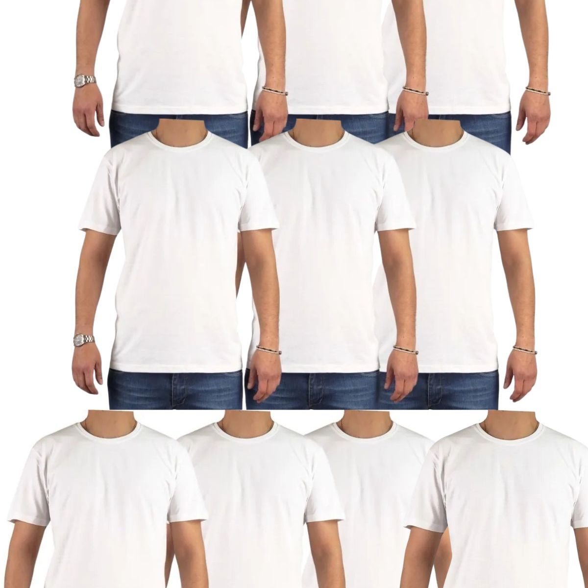 LOOK SHOP - Pack 10 Poleras Algodón Manga Corta Hombre Para Estampar 001