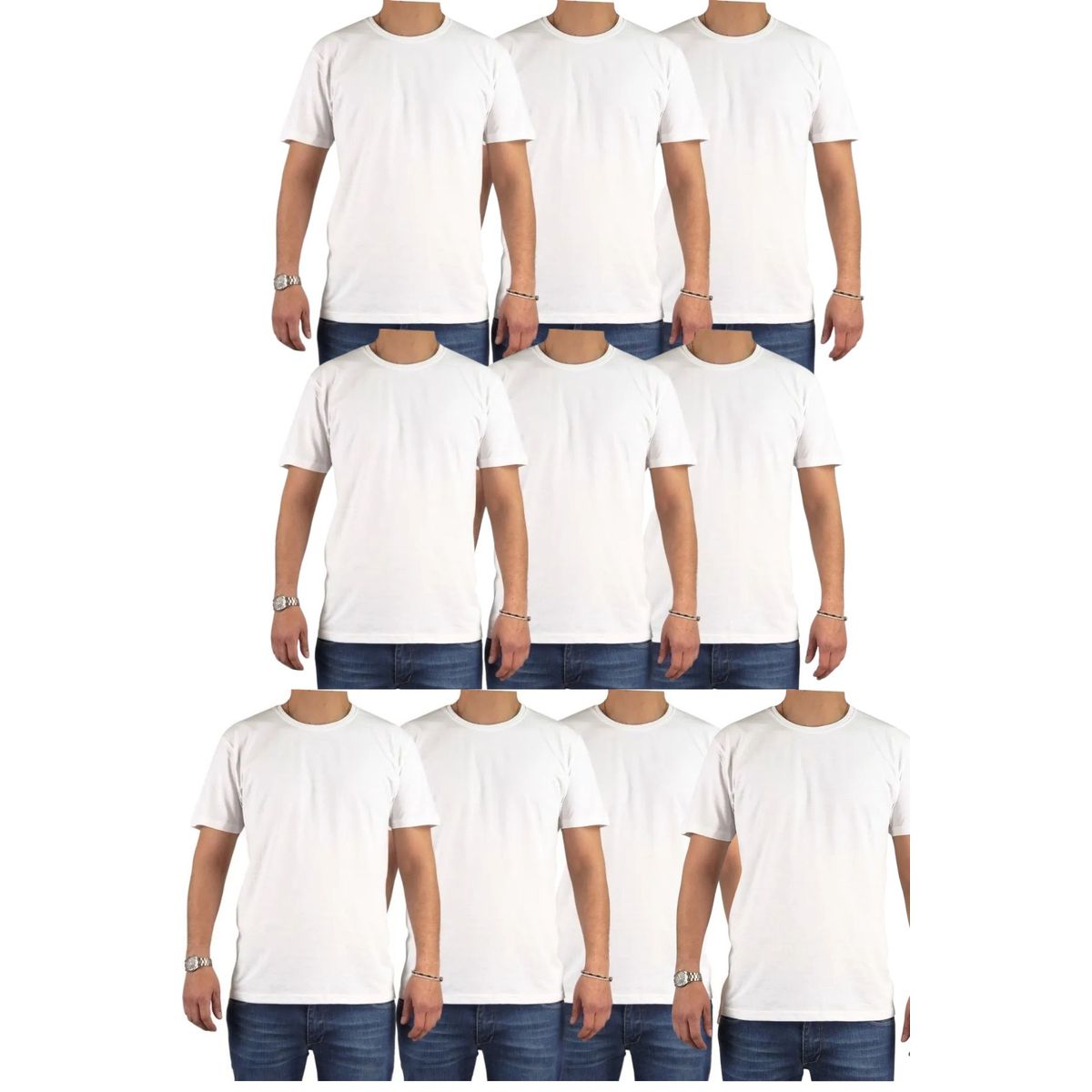 LOOK SHOP - Pack 10 Poleras Algodón Manga Corta Hombre Para Estampar 001