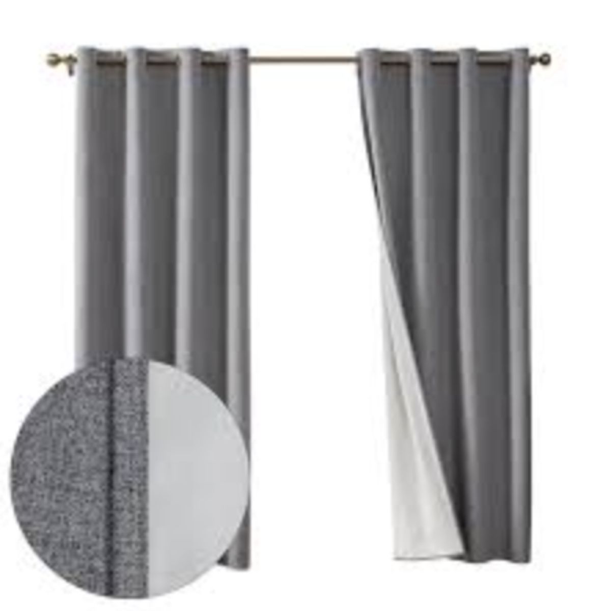 OKAY - Cortina Blackout Engomada 132x220 ，2 Paños Tela Fresca - gris claro