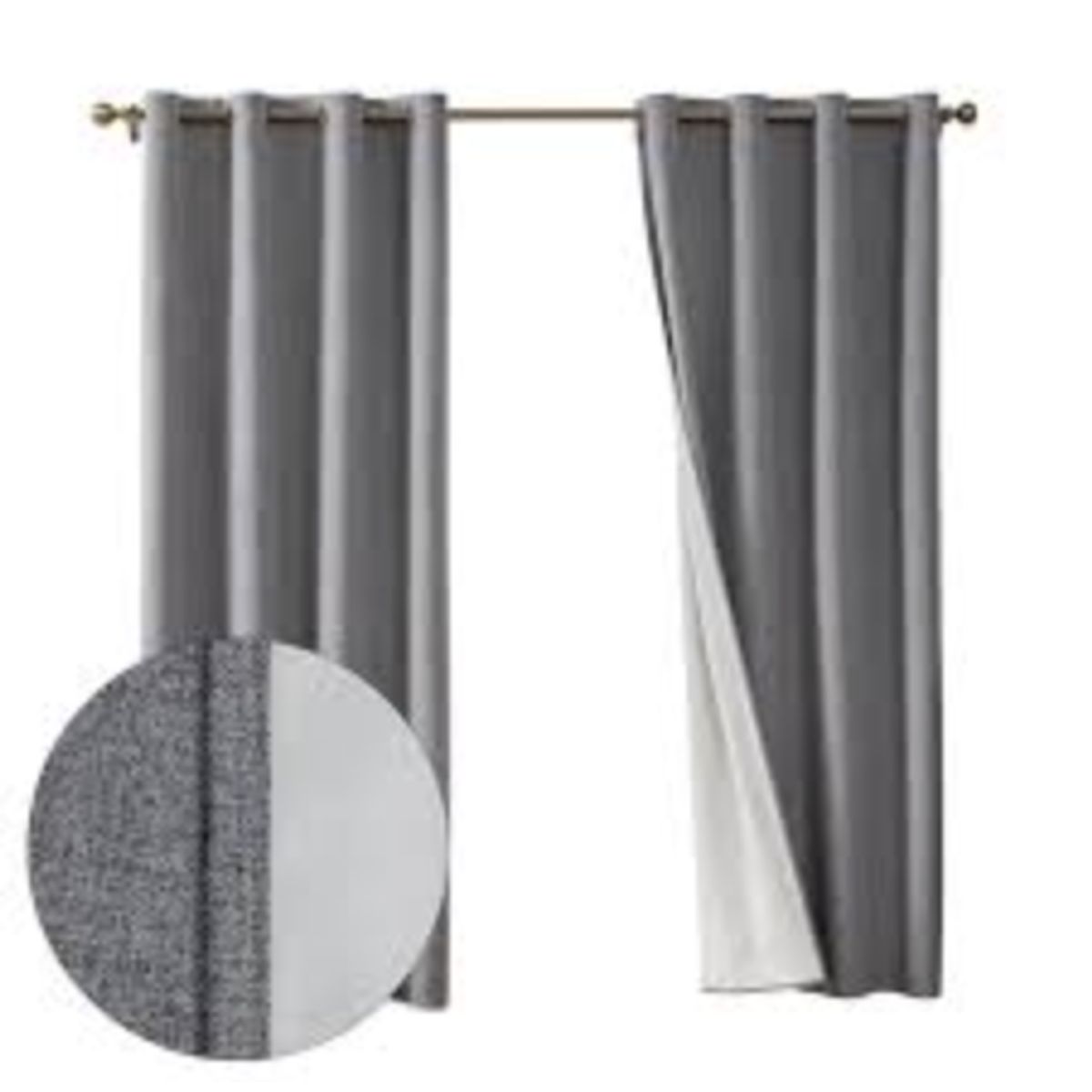 OKAY - Cortina Blackout Engomada 132x220 ，2 Paños Tela Fresca - gris claro