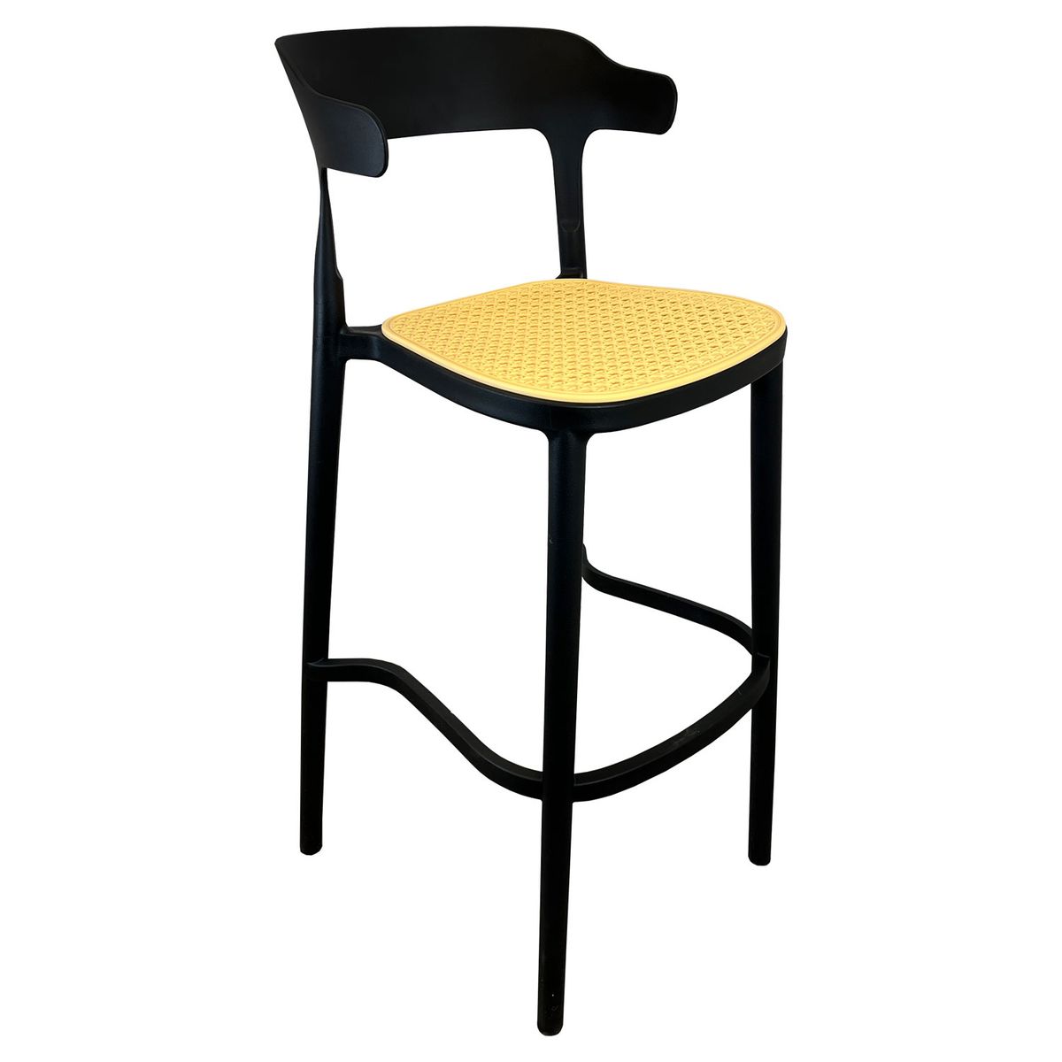 ALAIA HOME - Taburete Bar Bistro Negra Asiento Beige