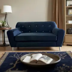 MUEBLES NEW - SOFA DOS CUERPOS NEGRO FELPA