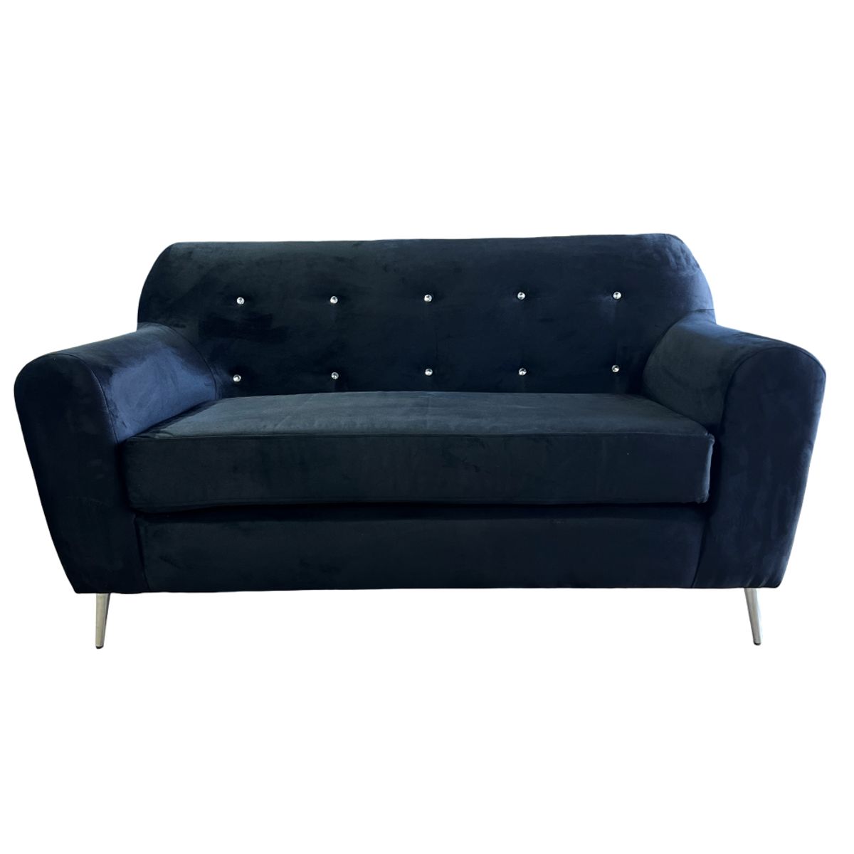 MUEBLES NEW - SOFA NEW DOS CUERPOS NEGRO FELPA