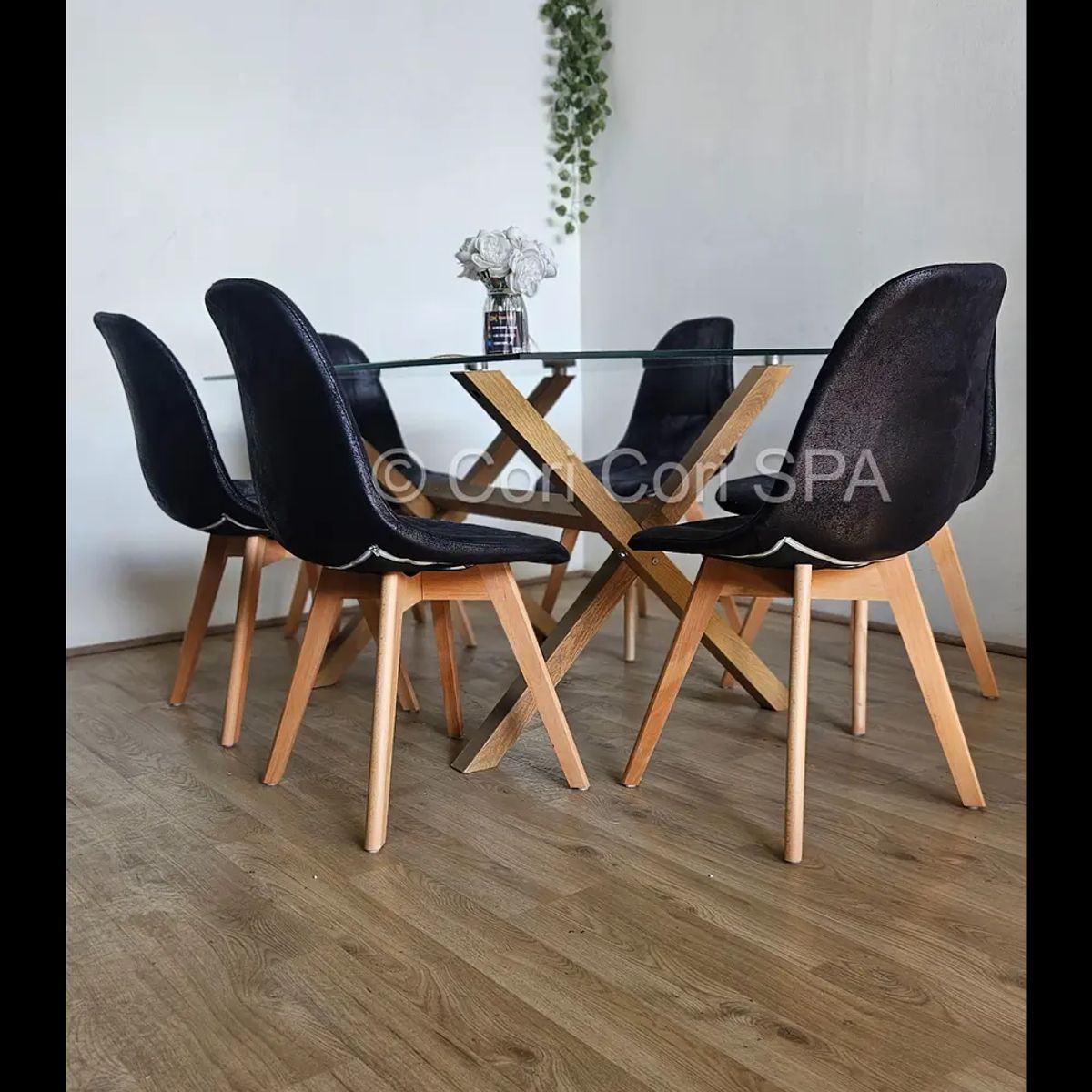 CORI CORI - Pack 6 Sillas Capitonne Ecocuero Vintage