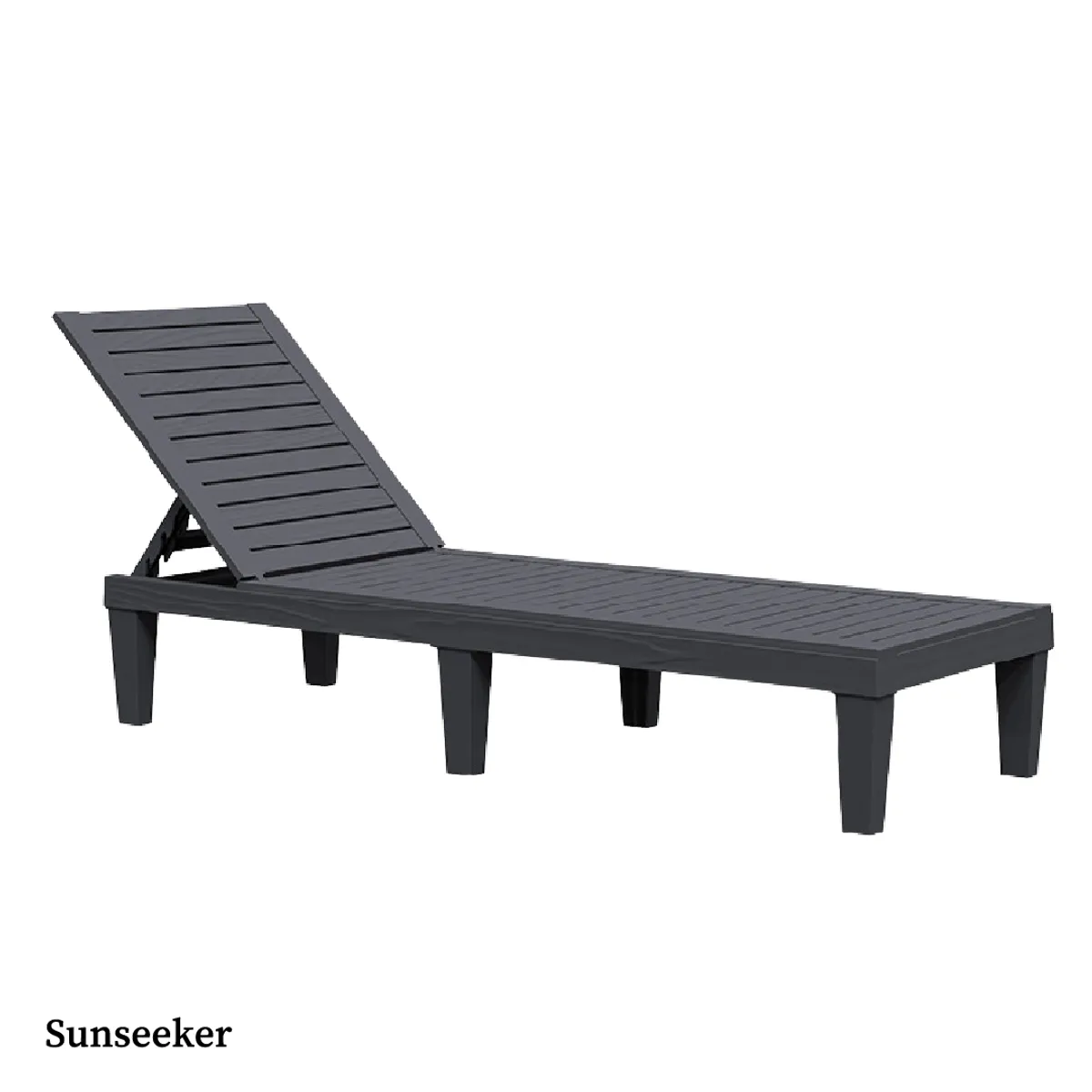 SUNSEEKER - Reposera Reclinable Madera Plástica BlackWood 189 x 58 cm