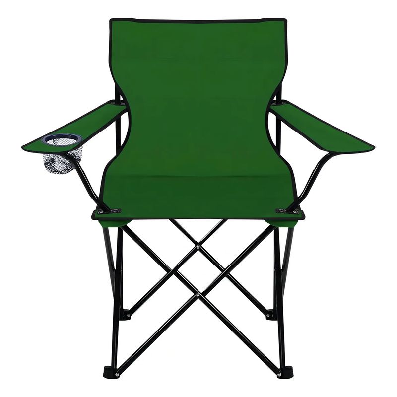 GENERICO - Silla Plegable De Playa Camping Pesca Picnic Con Porta Vaso Color Verde