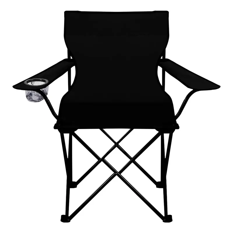GENERICO - Silla Plegable De Playa Camping Pesca Picnic Con Porta Vaso Color Negro