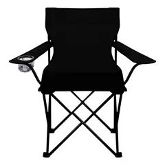GENERICO - Silla Plegable De Playa Camping Pesca Picnic Con Porta Vaso Color Negro