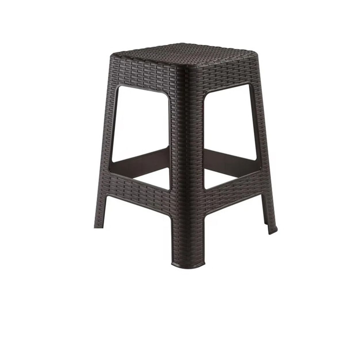 WENCO - Piso Banco Rattan Plastico Pack 4 Unidades Marron
