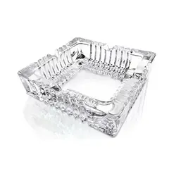 GENERICO - Cenicero De Vidrio Cristal Cuadrado De Lujo Mesa Escritorio