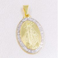 Colgante virgen milagrosa grande oro laminado 18k