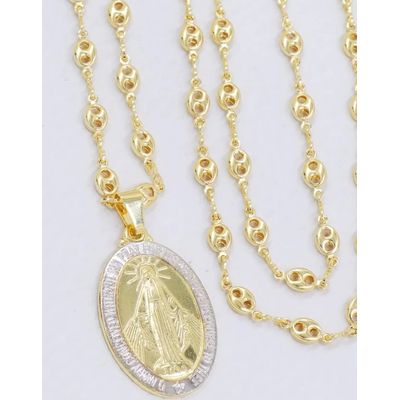 Imagen 2 del producto Colgante virgen milagrosa grande oro laminado 18k