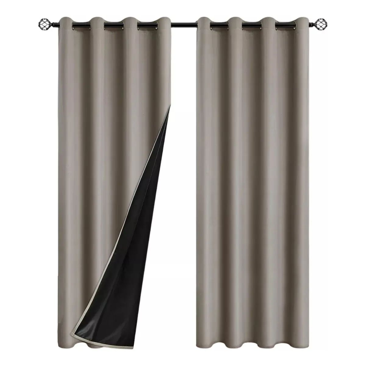 OKAY - Cortina Blackout Engomada 132x220 2 Paños Tela Fresca - Beige
