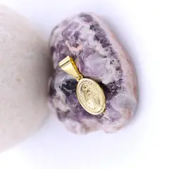 GENERICO - Colgante virgen milagrosa pequeña oro laminado 18k