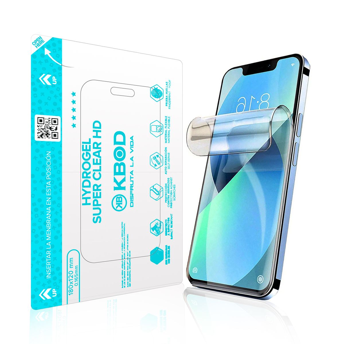 KBOD - Lamina Protectora Hidrogel Clear Hd Kbod Para iPhone 16 Pro