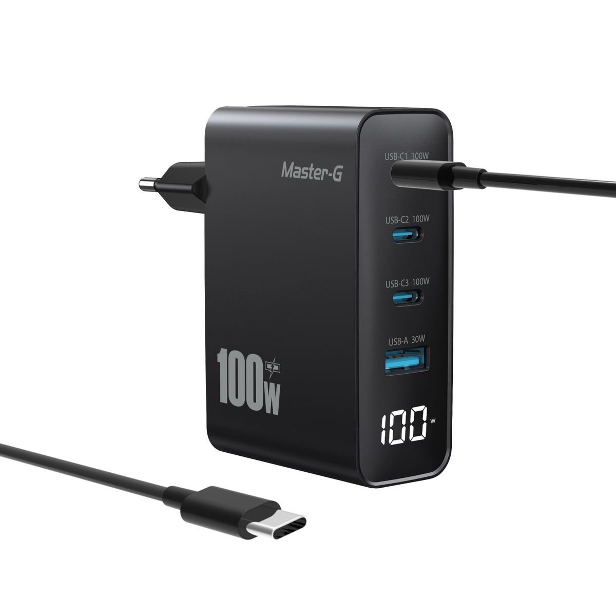 MASTER G - Cargador Carga Rápida 100W USB-C X3 CHARGER100