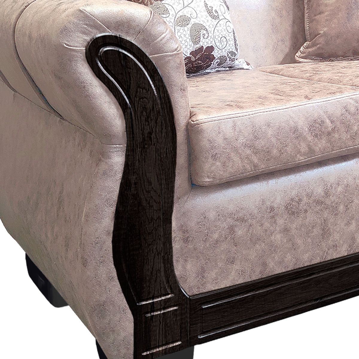 AMERICA DECORA - Living Con Resorte Estructural 5 Personas 3+1+1 Lisbon Envejecido Beige.