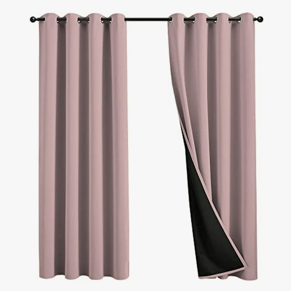 OKAY - Cortina Blackout Engomada 132x220 2 Paños Tela Fresca - Rosado