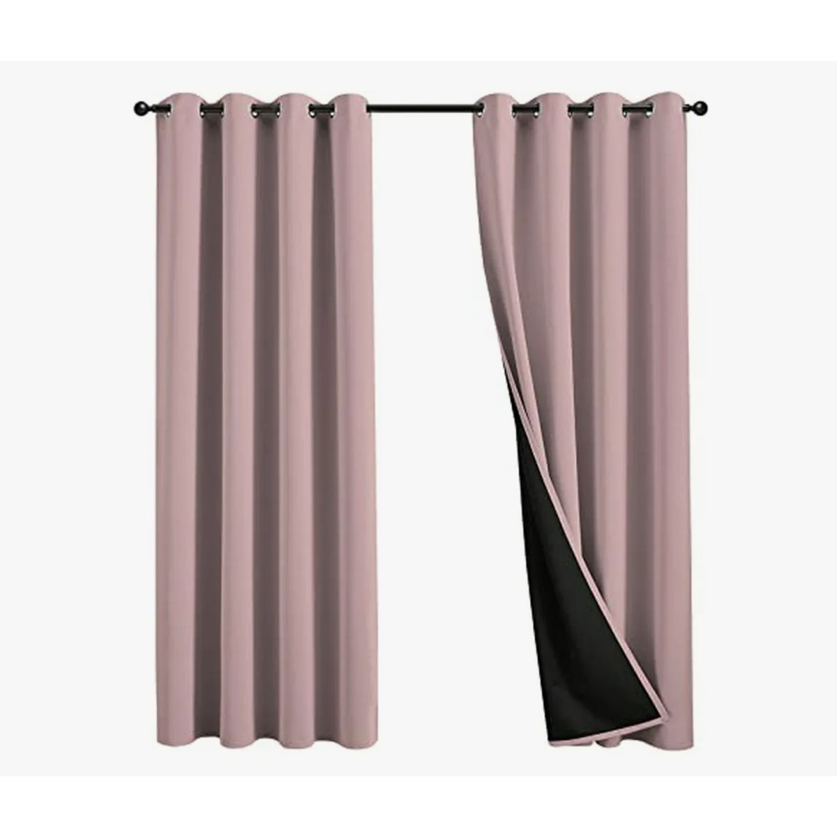 OKAY - Cortina Blackout Engomada 132x220 2 Paños Tela Fresca - Rosado