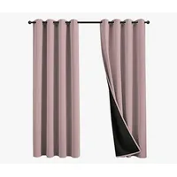 Cortina Blackout Engomada 132x220 2 Paños Tela Fresca - Rosado