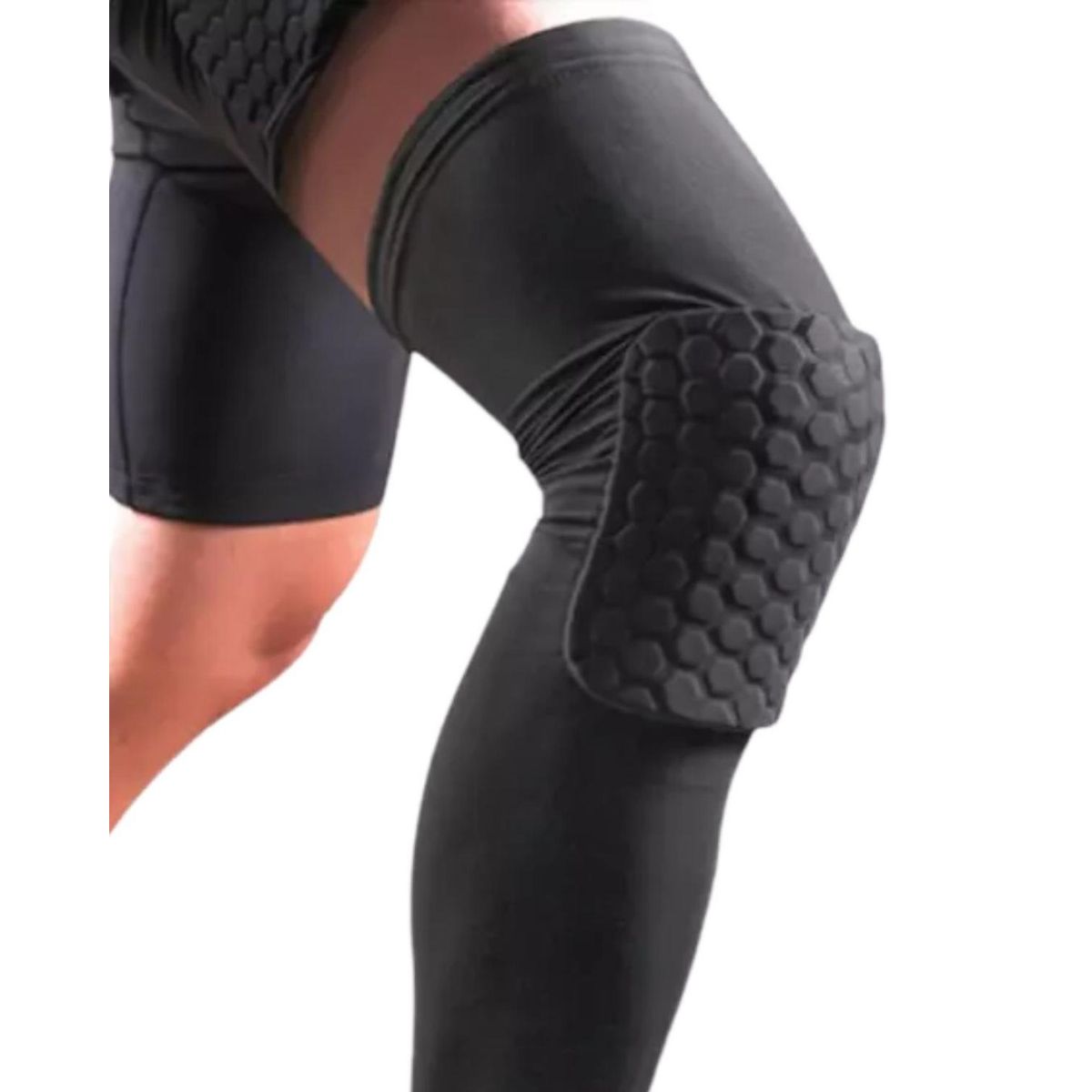 FOUR - Rodillera Deportiva Negra con Calza Elástica - Negro - M