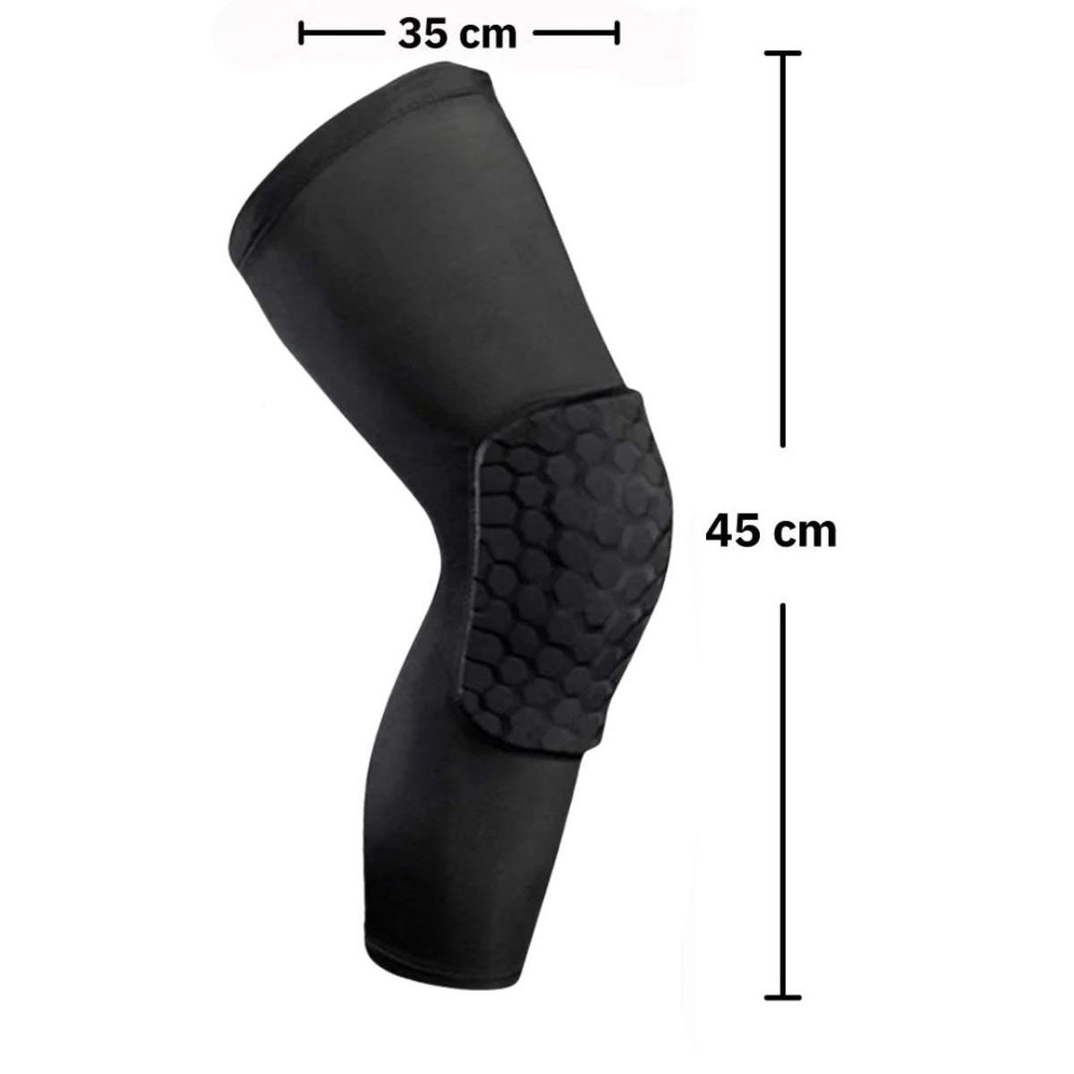 FOUR - Rodillera Deportiva Negra con Calza Elástica - Negro - M