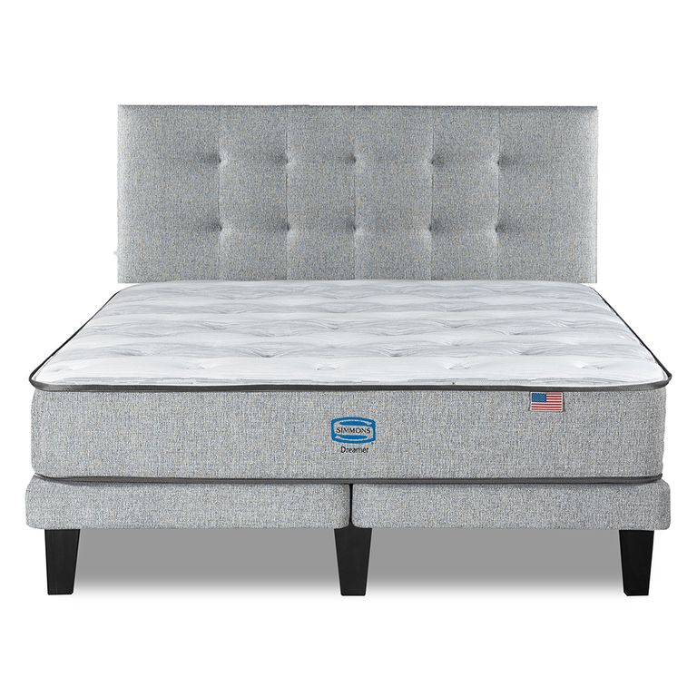 Cama Europea Dreamer 2 Plazas respaldo Urban Plata