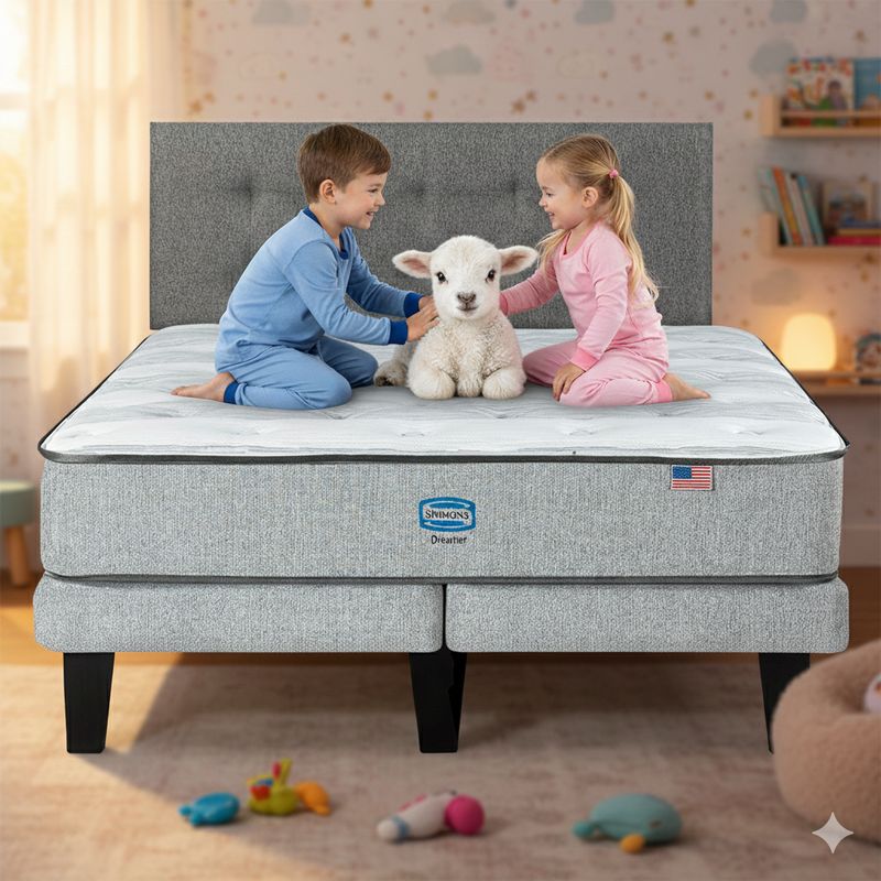 SIMMONS - Cama Europea Dreamer 2 Plazas respaldo Urban Plata