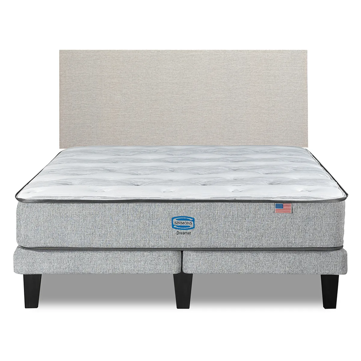SIMMONS - Cama Europea Dreamer 2 Plazas respaldo Praga Arena
