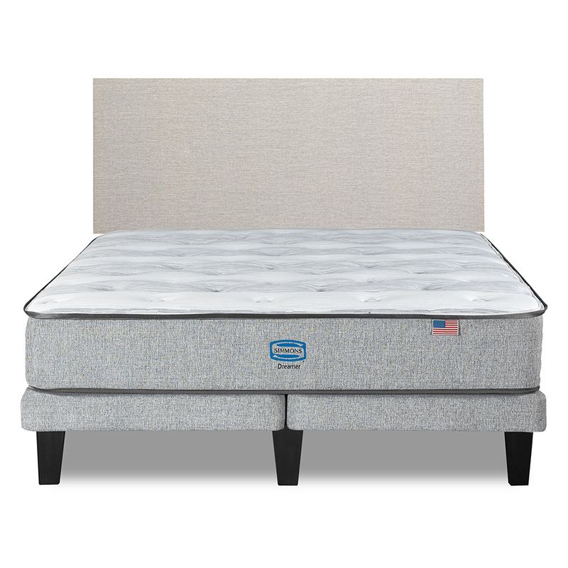 SIMMONS - Cama Europea Dreamer 2 Plazas respaldo Praga Arena