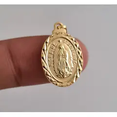 GENERICO - Colgante Guadalupe mediana diamantada oro laminado 18k