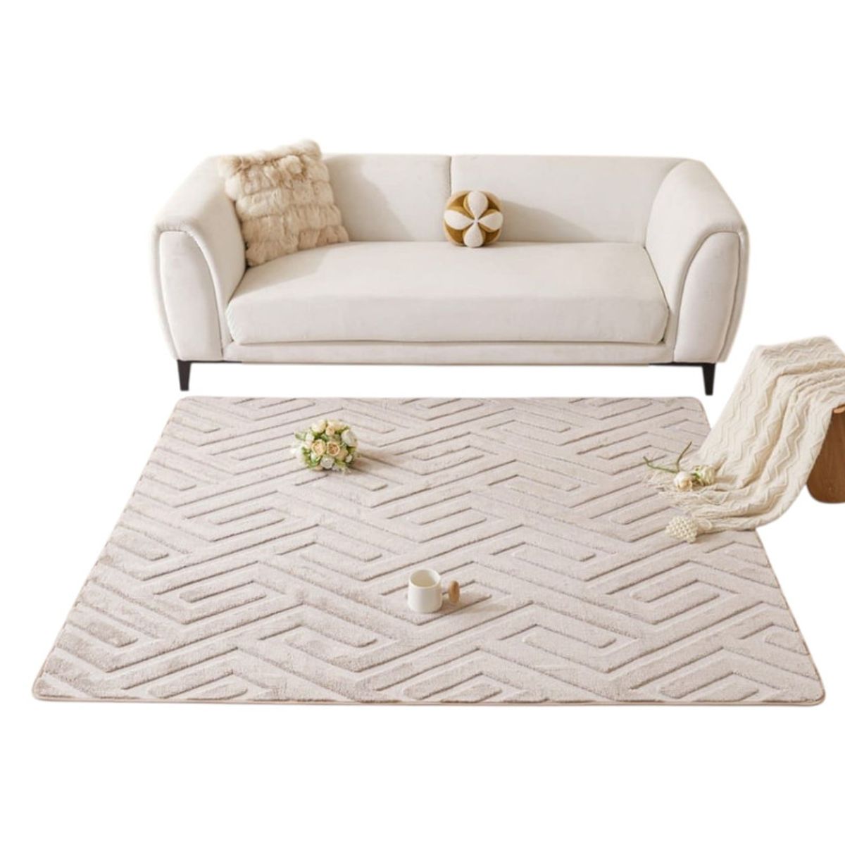 GENERICO - Alfombra Rectangular Para Living 160x200cm Jacquard