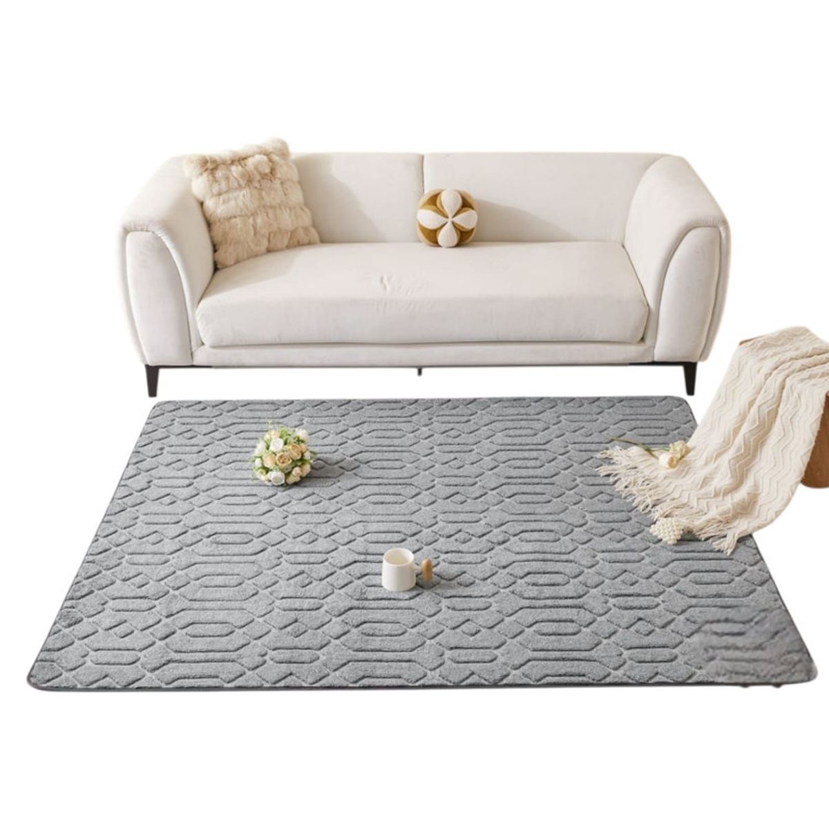 GENERICO - Alfombra Rectangular Para Living 160x200cm Jacquard