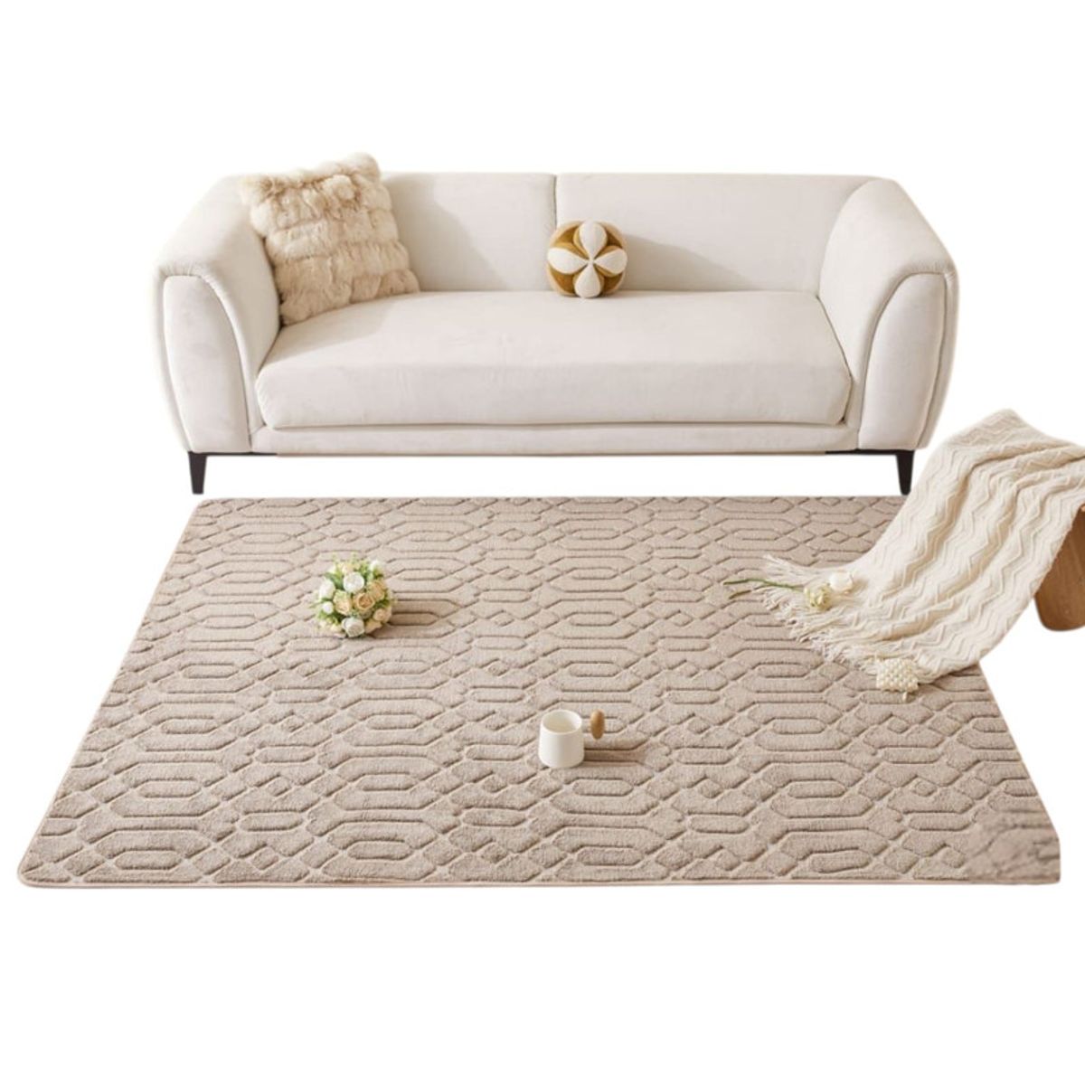 GENERICO - Alfombra Rectangular Para Living 160x200cm Jacquard