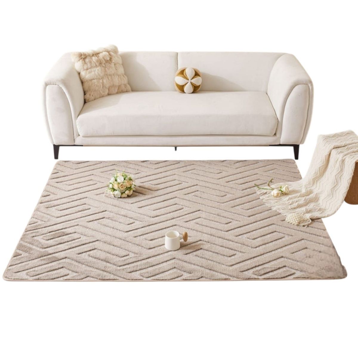 GENERICO - Alfombra Rectangular Para Living 160x200cm Jacquard