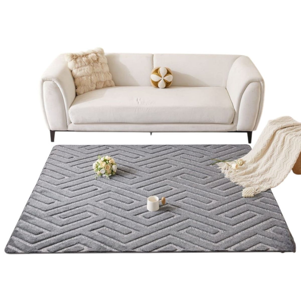 GENERICO - Alfombra Rectangular Para Living 160x200cm Jacquard