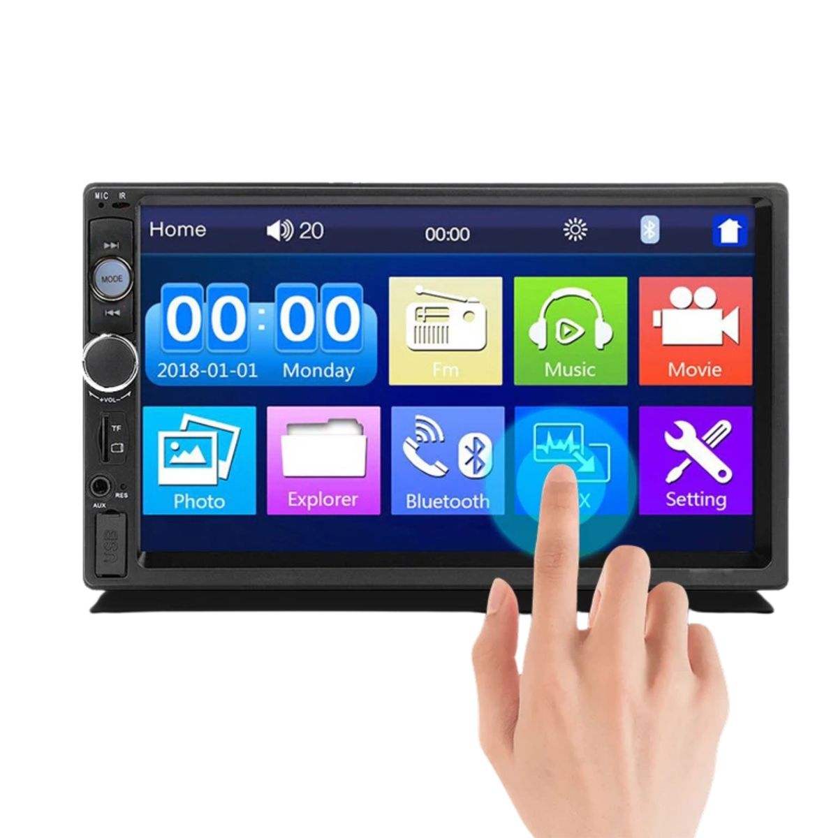 DBLUE - Radio de Auto Touch Screen 7" FHD Bluetooth / SD/ Usb / Aux