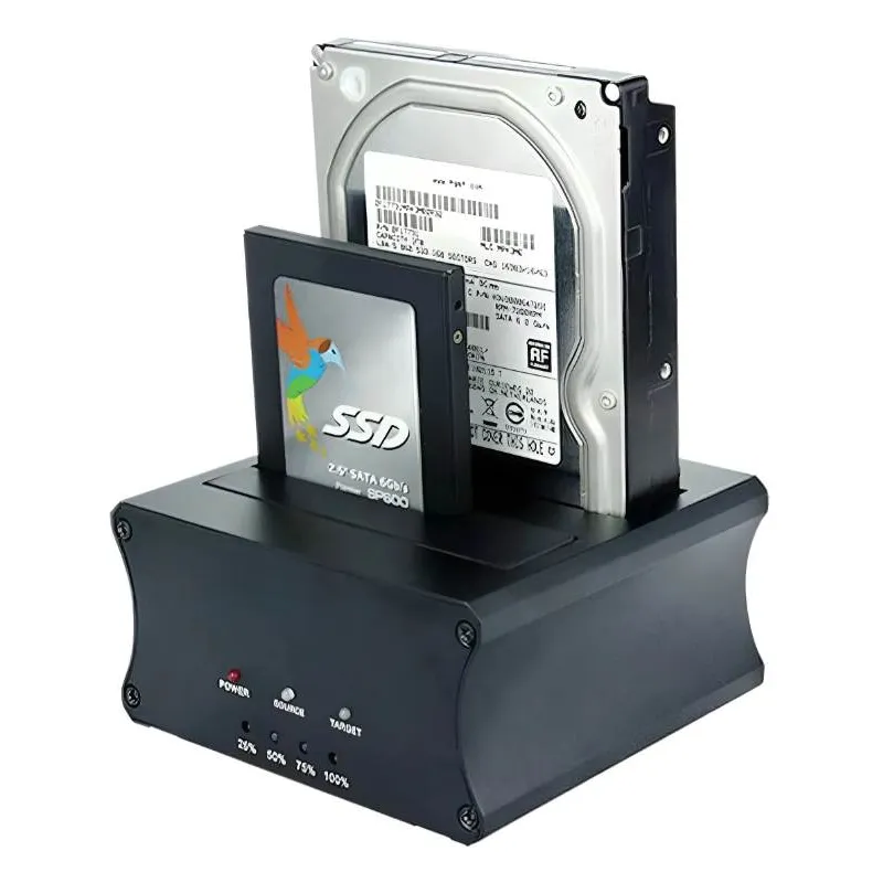 GENERICO - Docking Doble Usb 3.0 Opcion Clonado Sata Disco Hdd Ssd 2.5"-3.5"