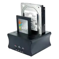 GENERICO - Docking Doble Usb 3.0 Opcion Clonado Sata Disco Hdd Ssd 2.5"-3.5"