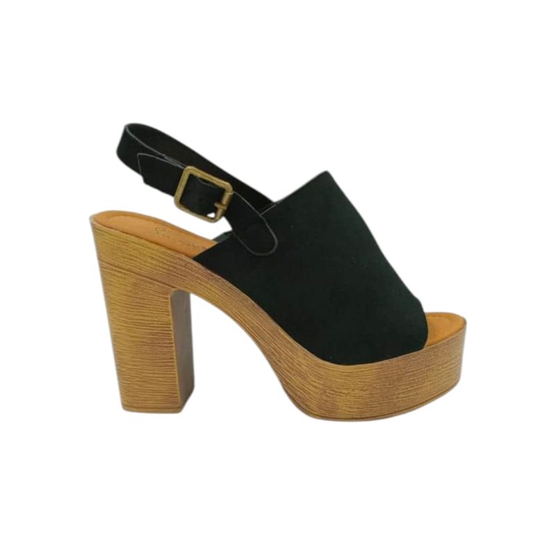 HERIEL - Sandalia Negra Plataforma  Mujer