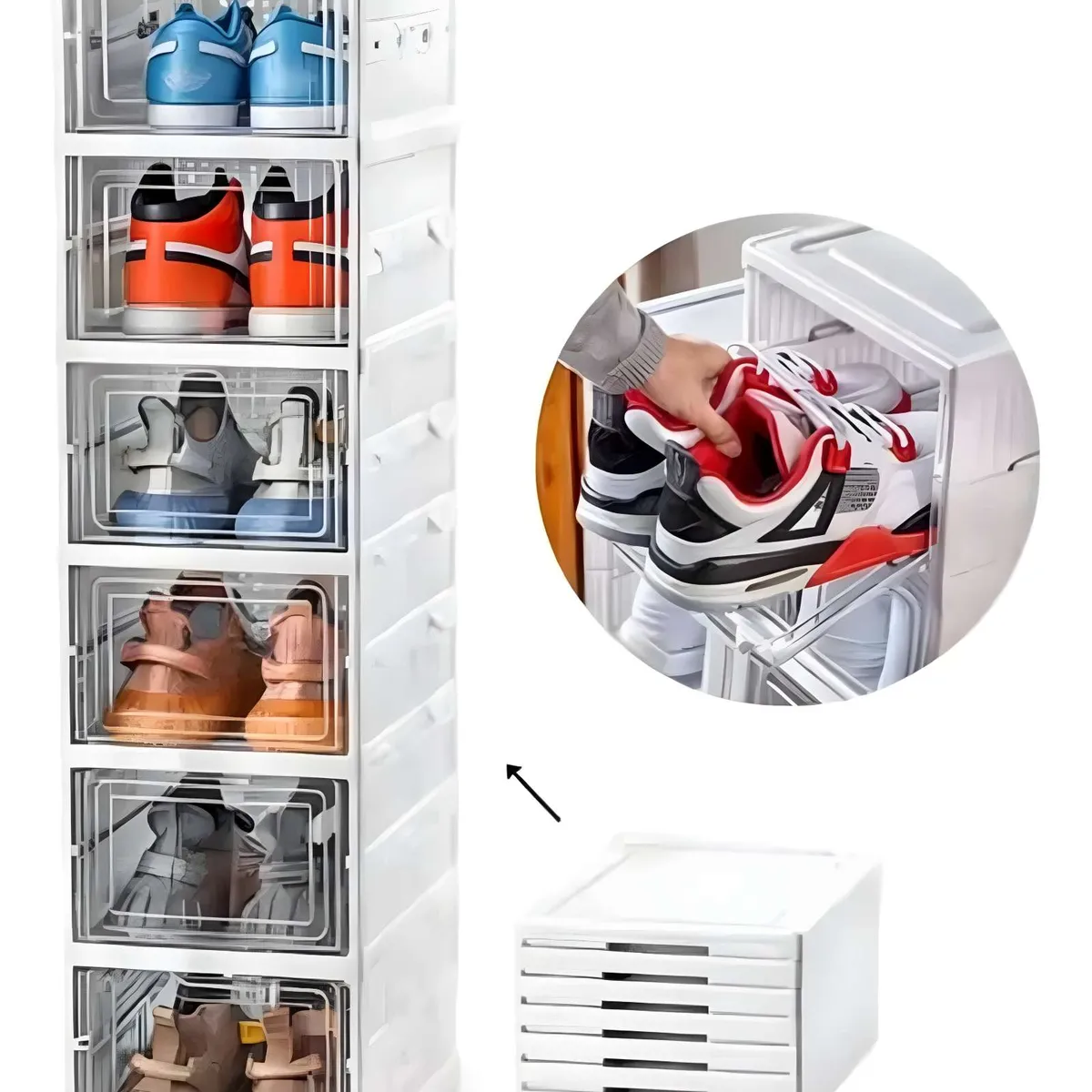 GENERICO - ORGANIZADOR DE ZAPATOS 6 NIVELES PLEGABLE COLOR BLANCO