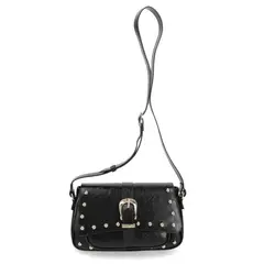 VIZZANO - Cartera Negra con Hebilla Dorada y Tachas Decorativas