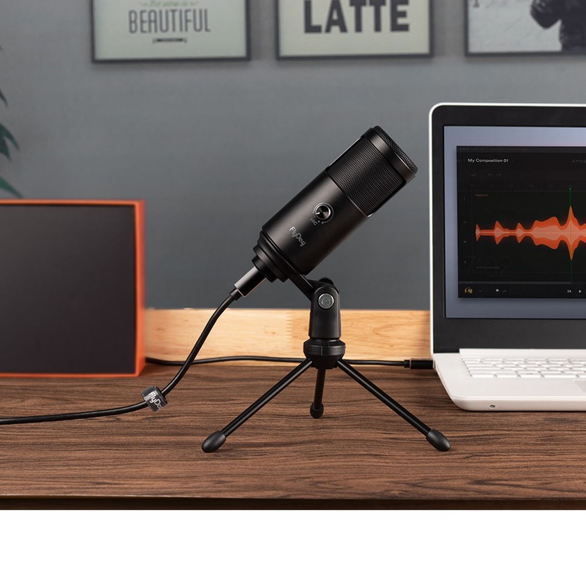 FIFINE - Micrófono Flyday F3 Condensador Cardiode PC PS4 USB