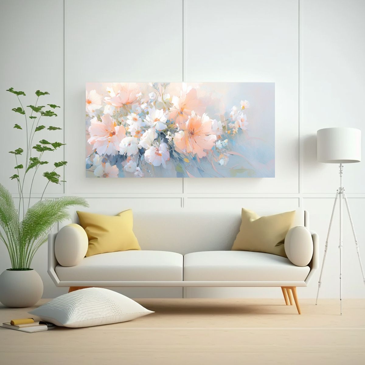 GENERICO - Lienzo De Tela Inspirador Con Flores En Colores 140x70 Cm