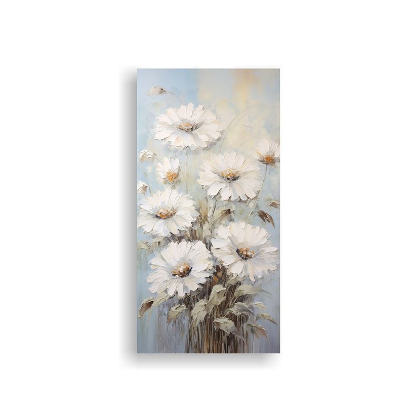 GENERICO - Pintura En Lienzo De Girasoles Blancos En El 70x140 Cm