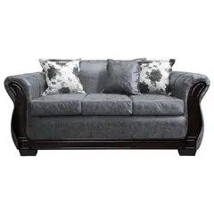 AMERICA DECORA - Sofá Con Resorte Estructural 3 Cuerpos Lisbon Envejecido Gris