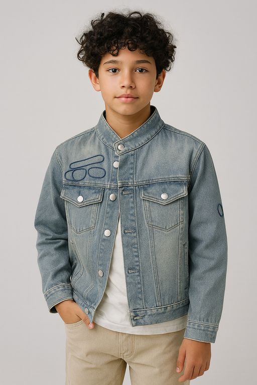 Chaqueta mezclilla nino look urbano y funcional Azul 6